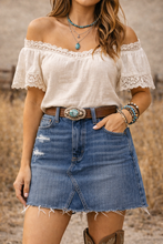 Load image into Gallery viewer, 27 Pistola Raw Hem Denim Mini Skirt
