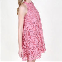 Load image into Gallery viewer, Medium Altar’d State Pink Lace Circle of Love Halter Dress
