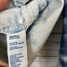 Load image into Gallery viewer, Medium American Eagle Bleached Denim Pearl Snap Button Up Shirt
