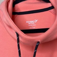 Load image into Gallery viewer, Large Old Navy Dynamic Fleece Coral Orange Short Sleeve Hoodie Shirt
