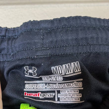 Load image into Gallery viewer, Medium Under Armour Black Blue Semi-Fitted Athletic Running Shorts
