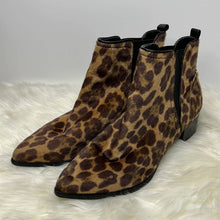 Load image into Gallery viewer, Size 8.5 Nine West Faux Calf Hair Leopard Pointy Toe Boots Shoes
