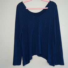 Load image into Gallery viewer, Small Anthropologie Akemi + Kin Blue Black Soft Stretchy Sweater Top
