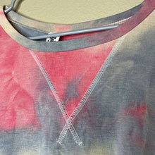 Load image into Gallery viewer, XL Sew In Love Tye Die Red Blue Sweatshirt Top
