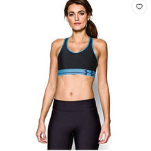 Load image into Gallery viewer, Large Under Armour Black Blue Sports Bra
