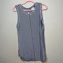 Load image into Gallery viewer, Medium Cabi Gray White Stripe Sleeveless Tank Top
