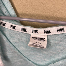 Load image into Gallery viewer, Medium PINK Victoria’s Secret Mint &amp; White Thin Hooded Shirt

