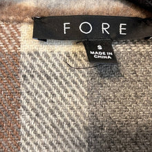 Load image into Gallery viewer, Small Fore Neutral Colored Plaid Button Up Shacket
