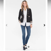 Load image into Gallery viewer, Small Chicos Leopard-Print Trim Blazer

