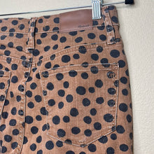 Load image into Gallery viewer, Size 27 Madewell Leopard Dot 10” High Rise Skinny Jeans Tan &amp; Black
