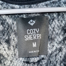 Load image into Gallery viewer, Medium Members Mark Black Gray Leopard Sherpa Jacket
