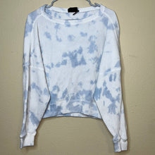 Load image into Gallery viewer, Medium Urban Outfitters Blue White Tie Dye Waffle Knit Sweatshirt
