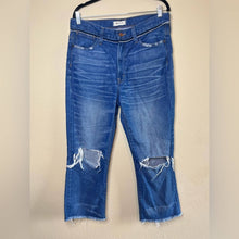 Load image into Gallery viewer, Size 30 Madewell Retro Crop Bootcut Jeans: Knee-Rip Edition
