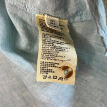 Load image into Gallery viewer, Sz 2 Maeve Anthropologie Blue Linen Marva Lace Up Front Top
