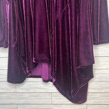 Load image into Gallery viewer, Large Soft Surroundings Purple Velvet Asymmetrical Cowl Neck Tunic Top

