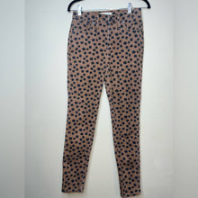 Load image into Gallery viewer, Size 27 Madewell Leopard Dot 10” High Rise Skinny Jeans Tan &amp; Black
