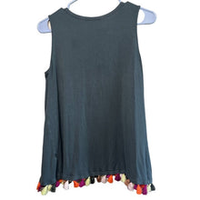 Load image into Gallery viewer, Medium Kim &amp; Cami Olive Green Multi Color Tassel Tank Top
