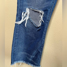 Load image into Gallery viewer, Size 30 Madewell Retro Crop Bootcut Jeans: Knee-Rip Edition
