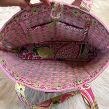 Load image into Gallery viewer, Vera Bradley Pink &amp; Green Paisley Printed Bag
