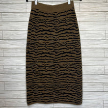 Load image into Gallery viewer, Small Lou &amp; Grey Cyprus Tiger Stripe Black &amp; Brown Midi Skirt
