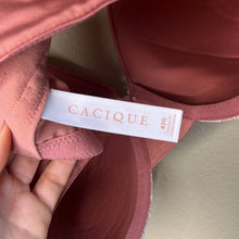 Load image into Gallery viewer, 42G Cacique Plus Dusty Rose Pink White Lace Lightly Lined Full Coverage Bra
