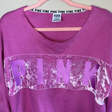 Load image into Gallery viewer, Medium PINK Slouchy Velvet Crop Top Sweatshirt
