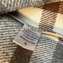 Load image into Gallery viewer, Small Fore Neutral Colored Plaid Button Up Shacket
