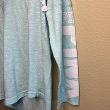 Load image into Gallery viewer, Medium PINK Victoria’s Secret Mint &amp; White Thin Hooded Shirt
