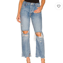 Load image into Gallery viewer, Size 32 Free People NWT Plus Tapered Baggy Boyfriend in Mid Century Blue Jeans
