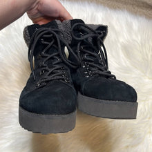 Load image into Gallery viewer, Sz 10 Sam Edelman Black Faux Fur Franc Hiking Boots Shoes

