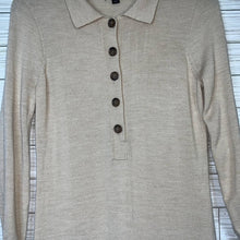 Load image into Gallery viewer, XS J. Crew Tan Merino Wool Collared Sweater Dress
