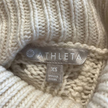 Load image into Gallery viewer, XS Athleta Ivory Wool Cashmere Cable Knit Turtle Neck Sweater Top
