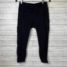 Load image into Gallery viewer, Large Fabletics Powerhold Black Cropped Mesh Leggings
