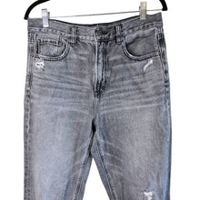 Load image into Gallery viewer, Sz 10 Long American Eagle Long Black Denim Distressed Mom Jeans
