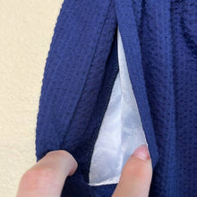 Load image into Gallery viewer, Small Lauren James Navy Blue Seersucker Scalloped Hem Mini Skirt

