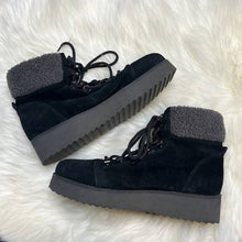 Load image into Gallery viewer, Sz 10 Sam Edelman Black Faux Fur Franc Hiking Boots Shoes
