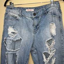 Load image into Gallery viewer, Size 8 Hot Kiss Light Wash Distressed Ripped High Rise Skinny Jeans

