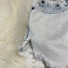 Load image into Gallery viewer, Sz 27 BDG Urban Outfitters Super High Rise Dolphin Light Denim Cheeky Cut Off Shorts
