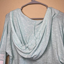 Load image into Gallery viewer, Medium PINK Victoria’s Secret Mint &amp; White Thin Hooded Shirt
