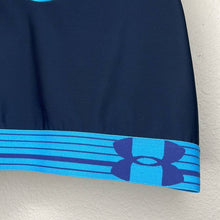 Load image into Gallery viewer, Large Under Armour Black Blue Sports Bra
