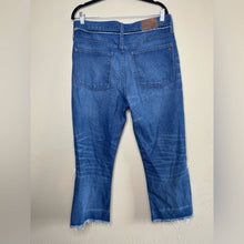 Load image into Gallery viewer, Size 30 Madewell Retro Crop Bootcut Jeans: Knee-Rip Edition

