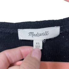 Load image into Gallery viewer, XL Madewell Black Pointelle Cotton Woven Boho Button Front Crop Top
