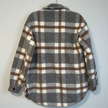 Load image into Gallery viewer, Small Fore Neutral Colored Plaid Button Up Shacket
