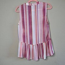 Load image into Gallery viewer, Small Vince Camuto Pink Orange Yellow Stripe V-Neck Sleeveless Top
