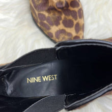 Load image into Gallery viewer, Size 8.5 Nine West Faux Calf Hair Leopard Pointy Toe Boots Shoes

