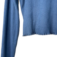 Load image into Gallery viewer, Large American Eagle Blue Soft Ribbed Long Sleeve Crop Top
