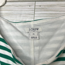 Load image into Gallery viewer, XL J. Crew Green White Stripe Tie Shoulders Tank Top
