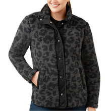 Load image into Gallery viewer, Medium Members Mark Black Gray Leopard Sherpa Jacket
