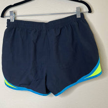 Load image into Gallery viewer, Medium Under Armour Black Blue Semi-Fitted Athletic Running Shorts
