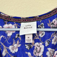 Load image into Gallery viewer, Medium Knox Rose Blue Floral Print Boho V-Neck High Low Dress
